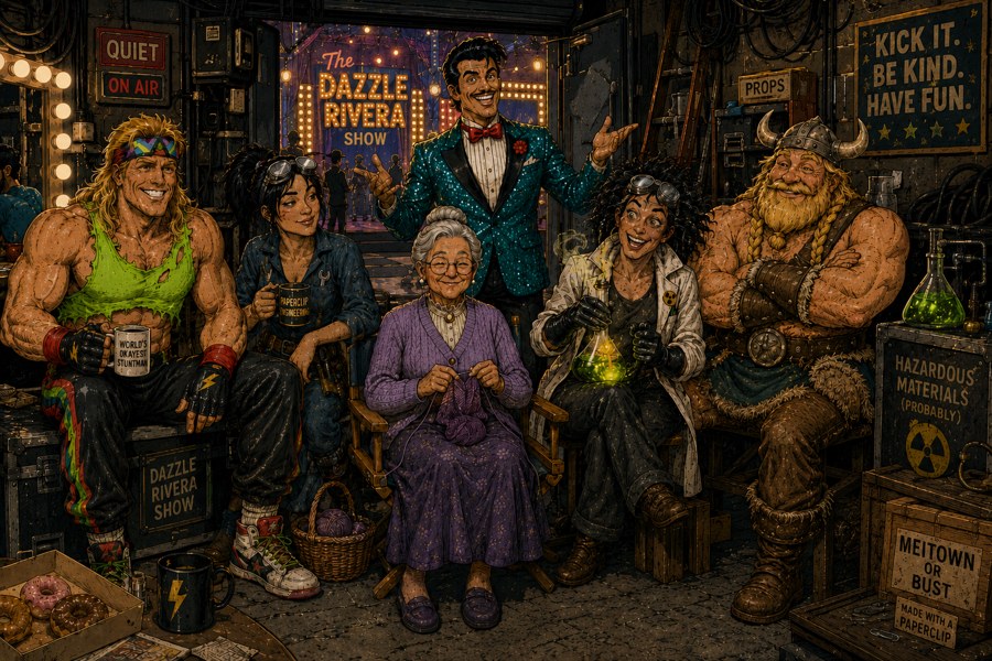 Disaster Scenario key art — the cast on set
